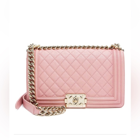 Chanel Boy Medium  Pink Quilted Bag with Gold hardware - Picture 10 of 11